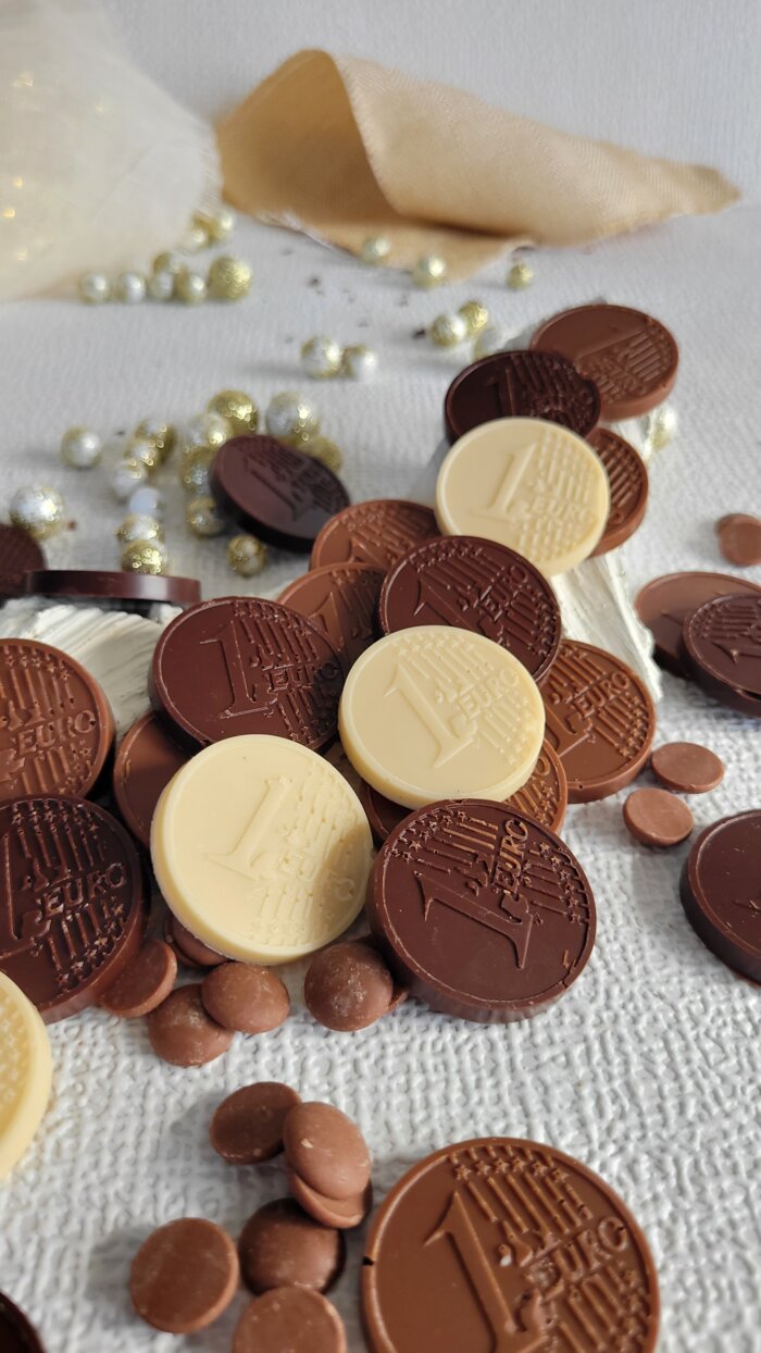 Les pièces en chocolat