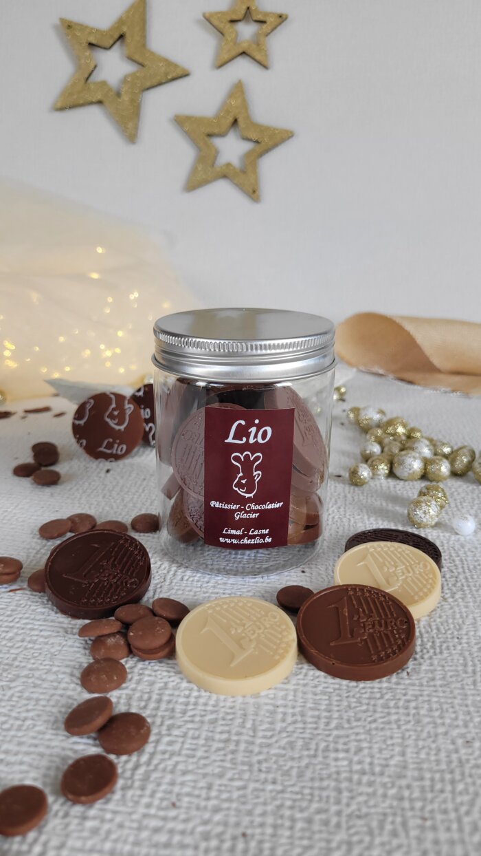 Boîte de pièces en chocolat